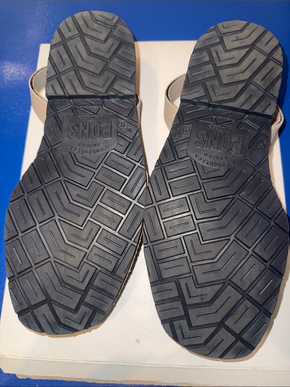 Pons Avarca Leather Sandals Taupe Gray Handmade Spain US 9 EU 39 - Picture 5 of 10